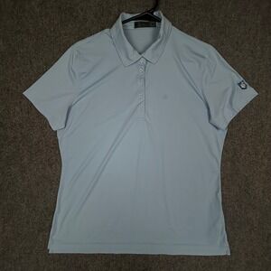 G/FORE Baja Polo Womens XL Light Blue Golf Shirt Stretch Performance G4LS21K83